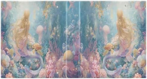 Beautiful Mermaid Coral Round Ring Binders 1.5 Inch 3 Ring Binder with Clipboard Holds 200 Sheets Office Home School - Image 2