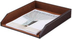 KINGFOM Letter Tray, PU Leather Paper Organizer Tray for Desk, Paper Organizer Storage Holder for Office Home or School A4 Size Brown - Image 5