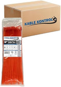 Kable Kontrol Cable Zip Ties, 14 Inch, 6000 Pcs, 50lbs Test, Orange by KABLEKONTROL%C2%AE