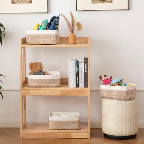 OIAHOMY 4 PACK 7L Storage Baskets for Organizing Storage Bins Brown - Image 6