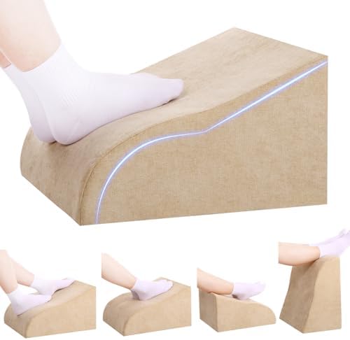 Foot Rest for Under Desk at Work, Ergonomic Under Desk Footrest with Washable Cover for Office, Home & Gaming Leg Elevation Pillow Beige by Unknown