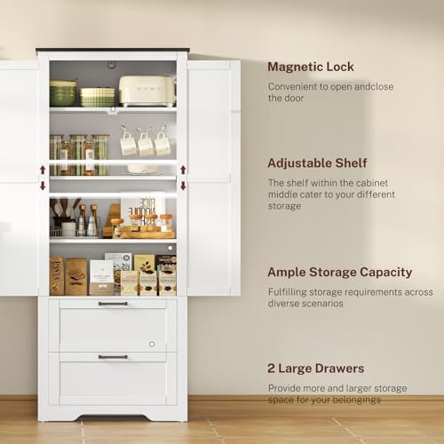 TEENFON Storage Cabinet with Doors & Adjustable Shelf - Image 4
