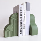 Sage Green 2 Pcs Boho Arch Concrete Bookends for Shelves, Clouds by Unknown