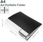 M&G 100-Pocket Binder with PP Plastic Sleeves A4(Black), Art Portfolio Folder with Clear Sheet Protectors, Display 200 Pages for Organizing Documents, 310x235x64mm - Image 2