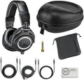 Audio-Technica ATH-M50x Closed-Back Monitor Headphones | Black Bundle by Unknown