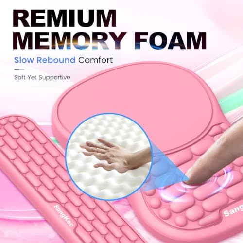 Ergonomic Keyboard Wrist Rest and Mouse Pad Wrist Support Set, Pink - Image 2
