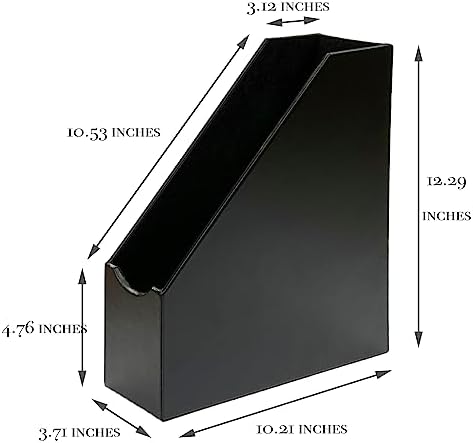 UnionBasic Leatherette Magazine File Holder Set of 4, Black - Image 5
