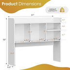 JupiterForce Desktop Bookshelf, Wooden Desktop Hutch Desk Shelf Storage Rack for Home Office, Study, Dorm Room, Computer Desk, Multi-Compartment Desktop Organizer - Image 3