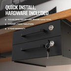 Under Desk Drawer Slide-Out – Lockable Metal Storage Drawers with Cable Management for Office & Home (Double, Non-Bracketed) - Image 5
