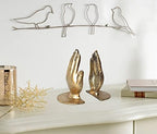 Hands Bookends, Prayer Hand Decorative Bookends Unique Gold Book Ends Heavy Duty Cast Iron Bookends for Shelves Decorative - Image 6