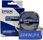 Epson LABELWORKS 224WLPX Label Tape - White on Blue - 1" (24mm), 30ft - Image 5