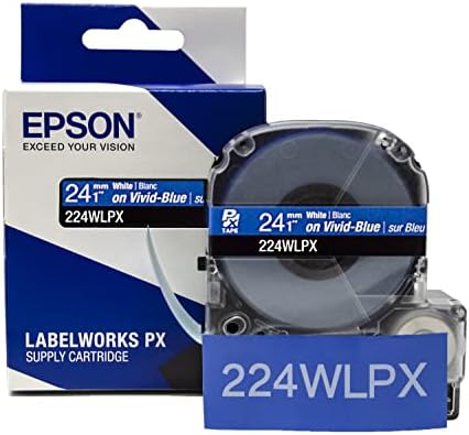 Epson LABELWORKS 224WLPX Label Tape - White on Blue - 1" (24mm), 30ft - Image 5