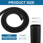 MECCANIXITY 1 1/2" 50ft Split Wire Loom Tubing w/Installation Tool Black - Image 2