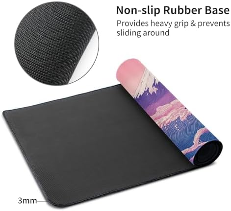 XXXL Extended Desk Mat 48"x24", Japanese Wave Aesthetic Gaming Mouse Pad - Image 5