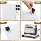 Beeveer 4 Pcs White Under Desk Printer Stand 13.8 x 11.8 x 2.4 Inches - Image 4