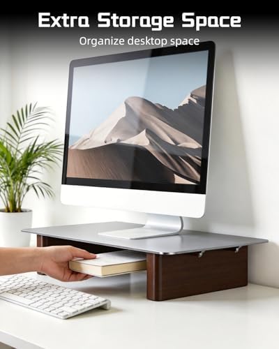 Aluminum Monitor Stand Riser with Wooden Legs, 15.75" Wide - Image 4