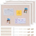 OWLKELA 3 Pcs Linen Cork Board, Wood, 17.7x13.3 Inch by OWLKELA