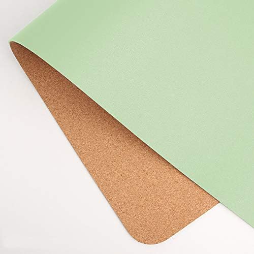 Ruby Lil Natural Cork & Leather Office Desk Mat, Dual Use Desk Matt for Desktop,Ultra Thin Waterproof PU Leather Mouse Pad,Working for Home Accessories,Light Green,24"x 12" by RubyLil