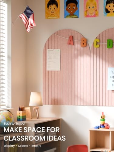 Large Arched Felt Bulletin Board 35.4''×23.6'', Pink - Image 7