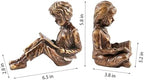 Kids Decorative Bookends, Vintage Bronze Book Ends for Shelves - Image 3