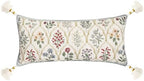 ISAENNE Designer Vintage Linen Throw Pillow Cover,28"x12"-Serenity B by Isaennehomedecoration