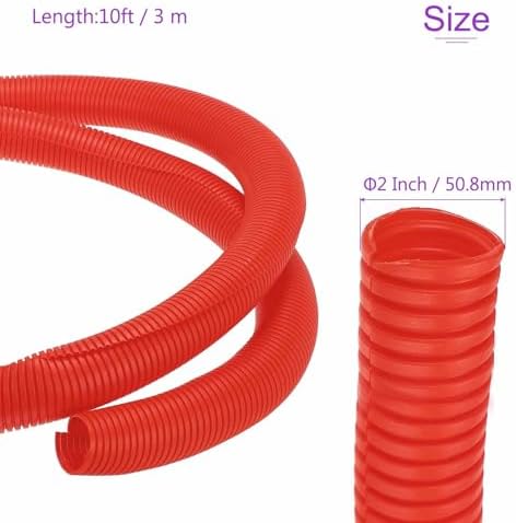 DMiotech 10ft Wire Loom Split Tubing 2 Inch(50.8mm) ID Red - Image 3
