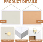 Teling 16 Pack Wood Bulletin Boards with Linen 12''x 16'' Cork Board for Walls with 160 Pushpin Decorative Wood Framed Display for School Office Home Decor (White) - Image 3