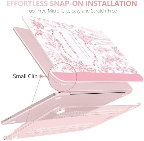 DONGKE Compatible with MacBook Neo 13 Inch Case 2026 A3404 A18 Pro chip & Touch ID, Plastic Hard Shell with Keyboard Cover, Screen Protector & Dust Plugs, Blush Composition Book - Image 6