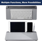 TSJ OFFICE Desktop Whiteboard Dry-Erase-Board - Computer Keyboard Stand White Board Surface Pad with Drawer, Desk Organizers with Accessories for Office, Home, School Supplies - Complete Grey - Image 5