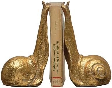 Creative Co-Op Decorative Distressed Cast Metal Snail Bookends, Gold - Image 7