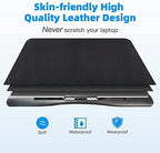 KLEAR Laptop Bed Tray Table with PVC Leather Surface, 2 Drawers, Black, XL - Image 3