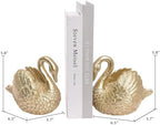 Swan Decorative Bookends,Resin Book Ends for Shelves,Unique Gold Book Holders,Heavy Duty Swan Decor for Home Office Desk Bookshelf,Set of 2,Gifts for Anniversary - Image 3