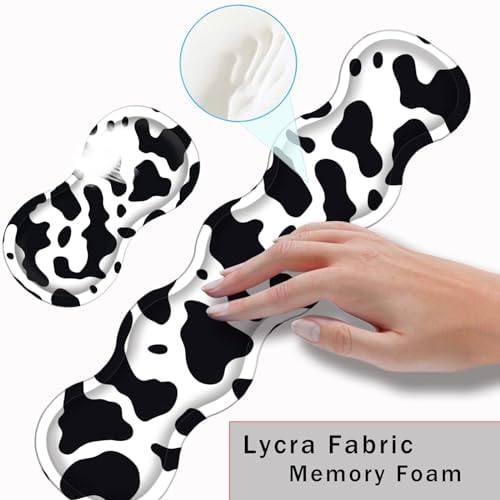 Keyboard Wrist Rest and Mouse Pad with Wrist Support Set Ergonomic Coaster,Memory Foam,Easy Typing Pain Relief,Large XL Desk Mat 31.5"x 11.8",Cute Cow Print - Image 5