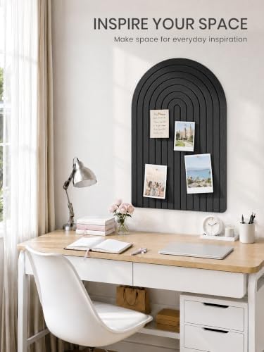 Large Arched Felt Bulletin Board 35.4''×23.6'', Black - Image 6
