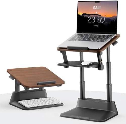 SAIJI Laptop Stand for Desk, Adjustable Standing Desk Riser Up to 20.5" by SAIJI