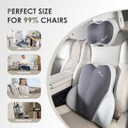 FLORICH Lumbar Support with Car headrest Back Pillow for Chairs Headrest Pillow for Car Ergonomic Ultrathick Memory Foam Back Pillow for Office Chair (Beige Grey) - Image 2