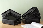 Eslite A4 Size Plastic Storage Basket,Desktop File Paper Letter Organizer Tray, 6-Packs (Black) - Image 6
