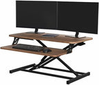 VIVO Dark Walnut 32 inch Standing Desk Riser, DESK-V000SD by VIVO