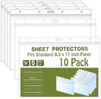 Bird Fiy Sheet Protectors 10 Pack 8.5" x 11" Waterproof Resealable Zip Wall Sign Holder Page Protectors Clear Photo Plastic Sleeves for Documents, Photos, and Wall Sign Display (Horizontal, 10 Pack) by BirdFiy