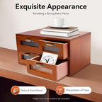 Retro 16-Drawer Wooden Drawers Organizer, Stackable or Standalone Desktop Medicine Cabinet Organizer with Drawers & Labels Herbal、Tea Bag、Jewelry (Transparent Drawer) - Image 4