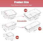 14 PCS Adjustable Clear Drawer Organizer Set - 3-Size Acrylic Storage Boxes for Makeup, Stationery, Kitchen Utensils, Tools & Bedroom Dresser Organization - Image 3