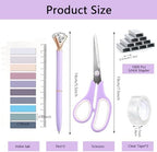 Office Supplies,Purple Desk Accessories,Desk Organizer,Stapler,Tape Dispenser,Folding Phone Stand,Scissors,Notebook,Staple Remover,Staples,Clear Tape,Sticky Notes,Clips,Cool Pen,Bookmark,Ect.22pcs - Image 7