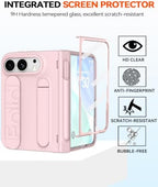 for iPhone Ultra Case with Pen Holder & Stylus & Finger Strap Pink - Image 5