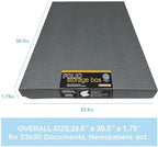 Lineco Clamshell Archival Storage Box, 23.5x30.5x1.75 Inch, Gray - Image 2