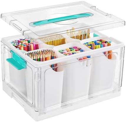 Vtopmart 24 QT Clear Plastic Craft Organizer with Detachable Inserts,1 Pack by Vtopmart
