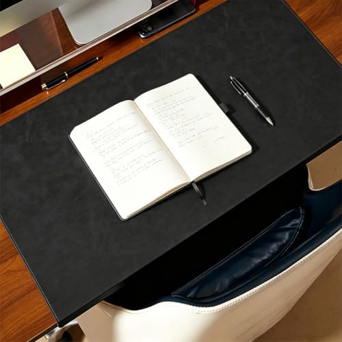 Office PU Leather Desk Pad with Stitched Edges (Black,35.4"x16.9") by Unknown