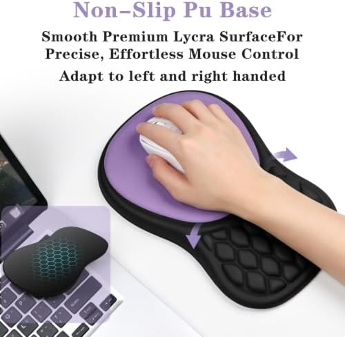 Wrist Rest for Computer Keyboard and Mouse Pad Set with Massage Design - Image 5