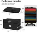 Large Fireproof Document Box with Lock, 2 Layer File Storage Organizer Box - Image 4