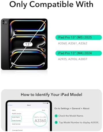 ESR for iPad Pro 13" Case with Keyboard (M5/M4, 2025/2024), Magnetic Detachable Keyboard, Portrait/Landscape Modes, Large Click-Anywhere Trackpad, Backlit Keys, Shift Series, White - Image 2