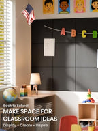 Bumusty 48"x 36" Large Felt Bulletin Board Tiles, Black - Image 5